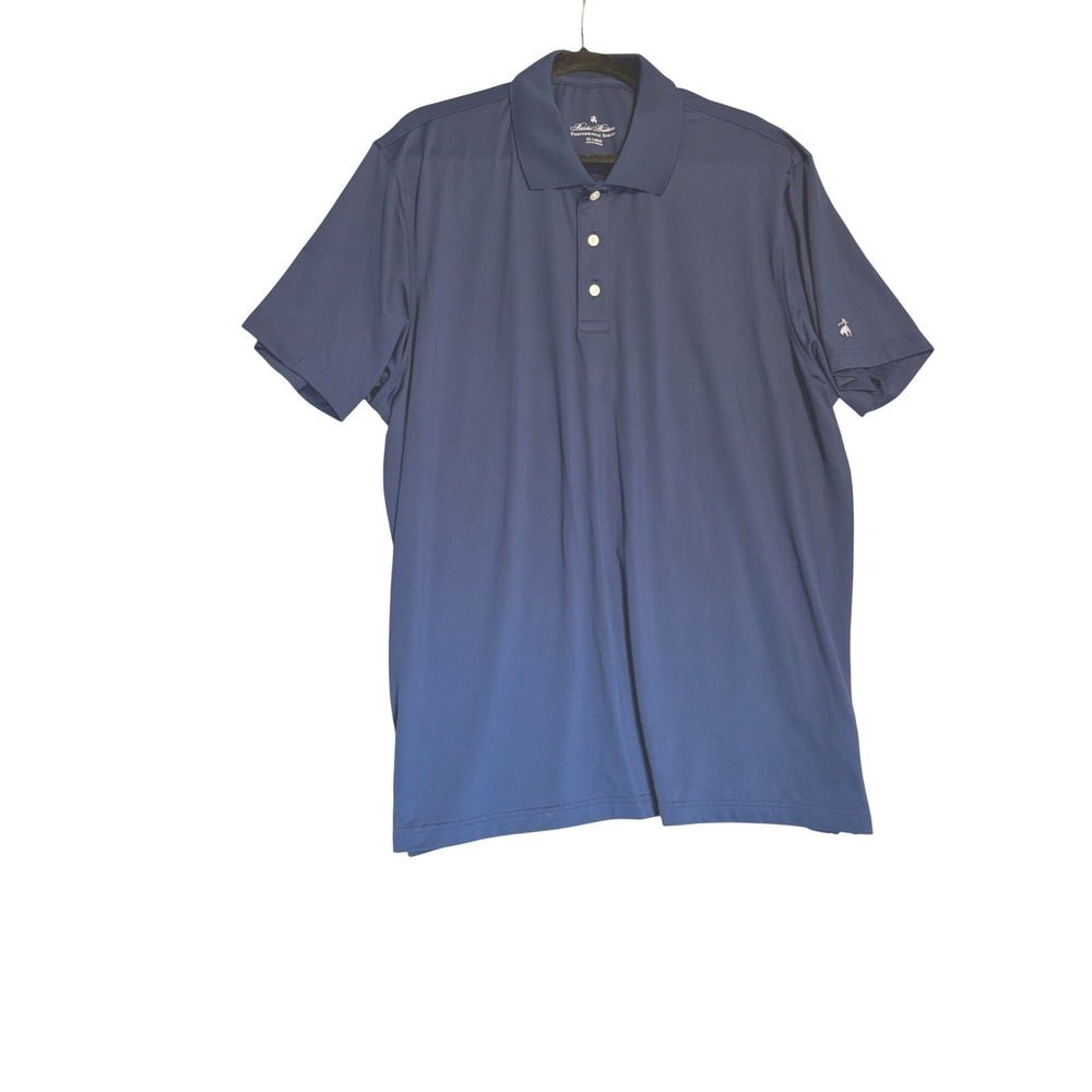 Brooks Brothers Performance‎ Series Polo Shirt Mens XXL Navy Blue Short Sleeve
